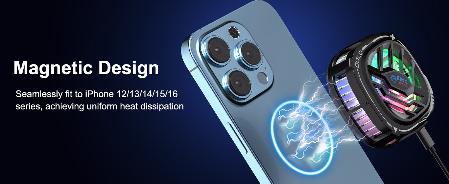 MOBILIFE Mobile Cooler, 15W Magnetic Cooling Fan for Gaming Phones, Instant Cooling with Semiconductor Technology