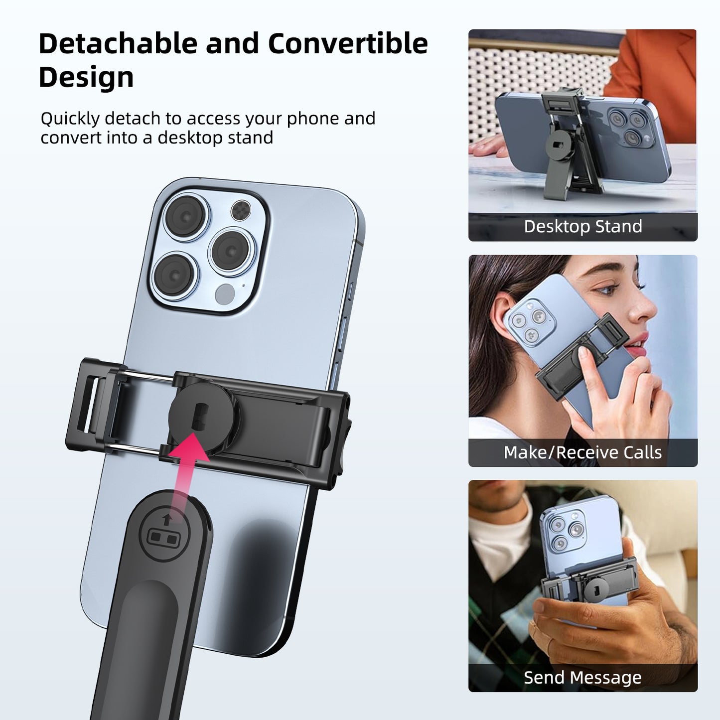 Mobilife 70 inch Selfie Stick Auto Opening Tripod 360° Rotating Balance Handle Bluetooth Remote 1/4" Screw for Camera Gopro Fill Light Aluminum Extended Rod Detachable Mobile Holder