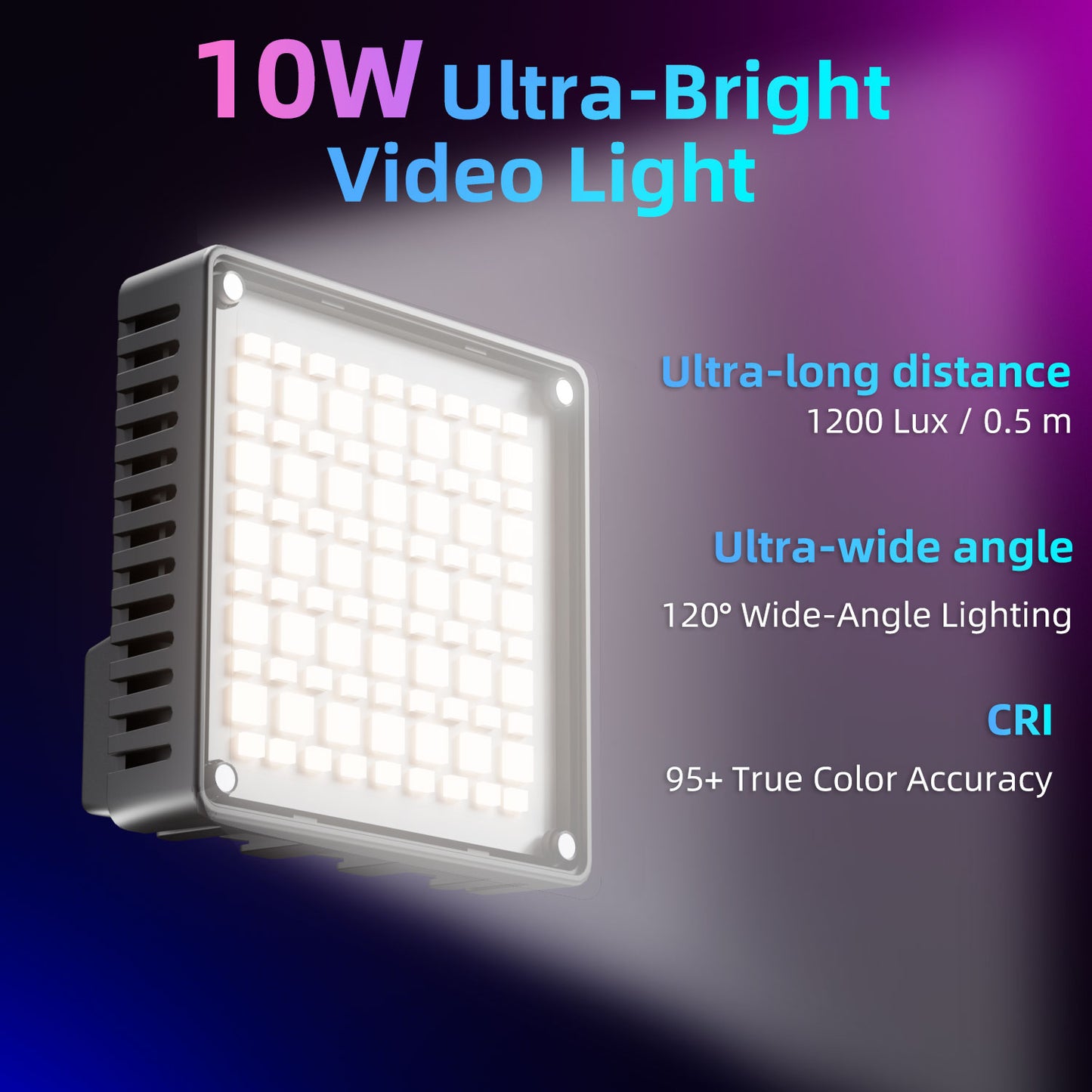 Mobilife 10W LED Video Light CCT/RGB Photography Lamp 20 Lighting Effect LCD Display 2600mAh Battery 1200LUX/0.5m 1800K-9000K Soft Diffuser Clip for Vlogging Influencer Camera Mobile Phone Tripod