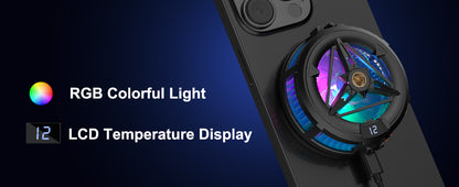 MOBILIFE Mobile Cooler with 1/4" Screw Hole, 3 Cooling Modes, LCD Display, RGB Light, Semiconductor Technology