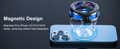 MOBILIFE Magnetic Mobile Cooler, Semiconductor Technology Phone Cooler for iPhone 12/13/14/15/16, 3 Cooling Modes (Black)