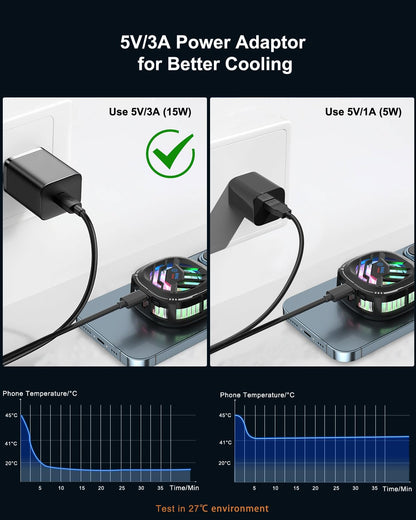 MOBILIFE 15W Mobile Cooler for Gaming, Magnetic Cooler, RGB Cooling Fan with Semiconductor Technology