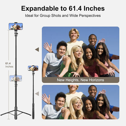 Mobilife Long Selfie Stick with Tripod Stand Aluminum 61 inch Multifunctional Bluetooth Tripod for Mobile Phone