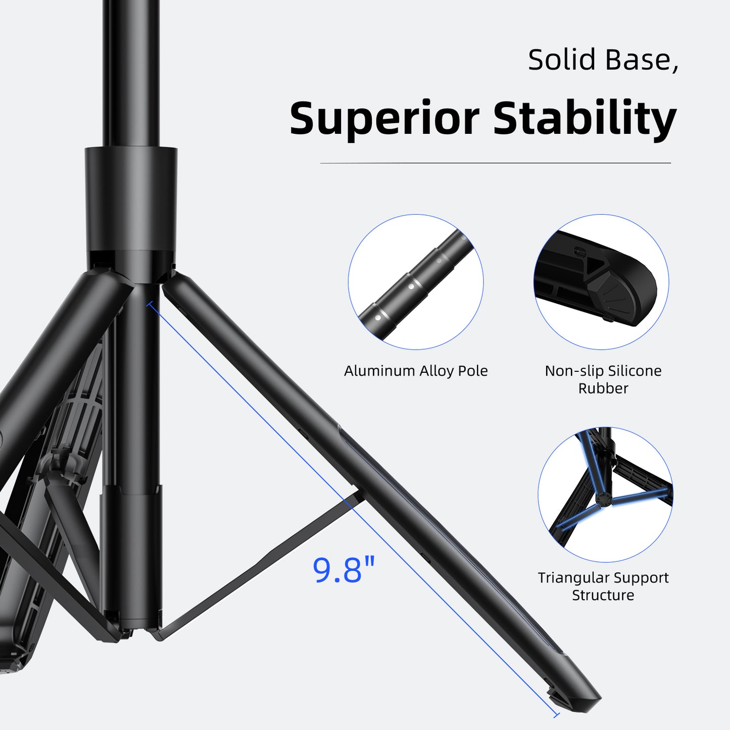 Mobilife Long Selfie Stick Tripod 360° Rotation Balance Handle 62" Extended Mobile Tripod Aluminum Bluetooth Remote 3 in 1 Selfie Stand for Vlog Travel Smartphone Mirrorless Camera Gopro
