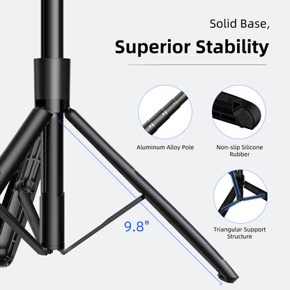 Mobilife Long Selfie Stick Tripod 360° Rotation Balance Handle 62" Extended Mobile Tripod Aluminum Bluetooth Remote 3 in 1 Selfie Stand for Vlog Travel Smartphone Mirrorless Camera Gopro