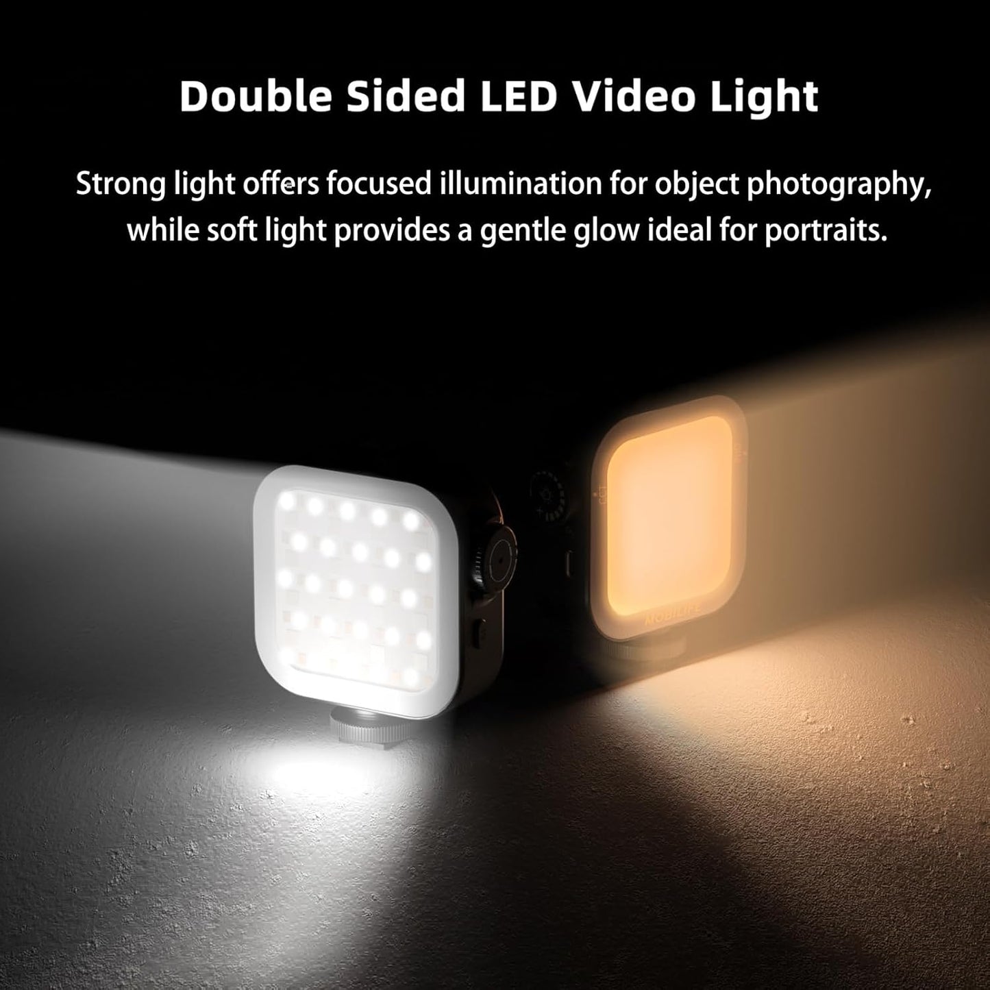Mobilife RGB Video Light Double Sided Strong/Soft LED Lamp CCT/20 Effect 2000mAh Rechargeable Battery 118 LED Beads