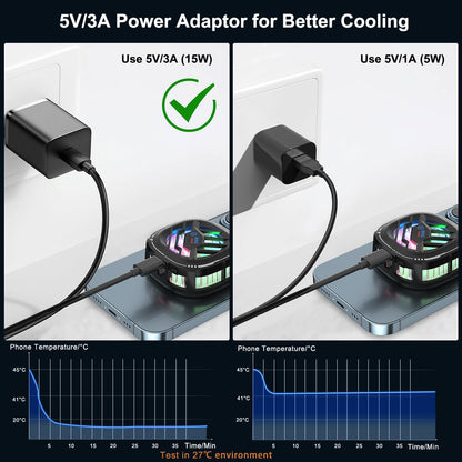 MOBILIFE Mobile Cooler, 15W Magnetic Cooling Fan for Gaming Phones, Instant Cooling with Semiconductor Technology