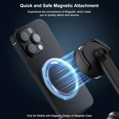 Mobilife Magnetic Selfie Stick Tripod 64" Long Tripod Stand for Magsafe iPhone 360 Degree Rotation for Camera, gopro etc.,