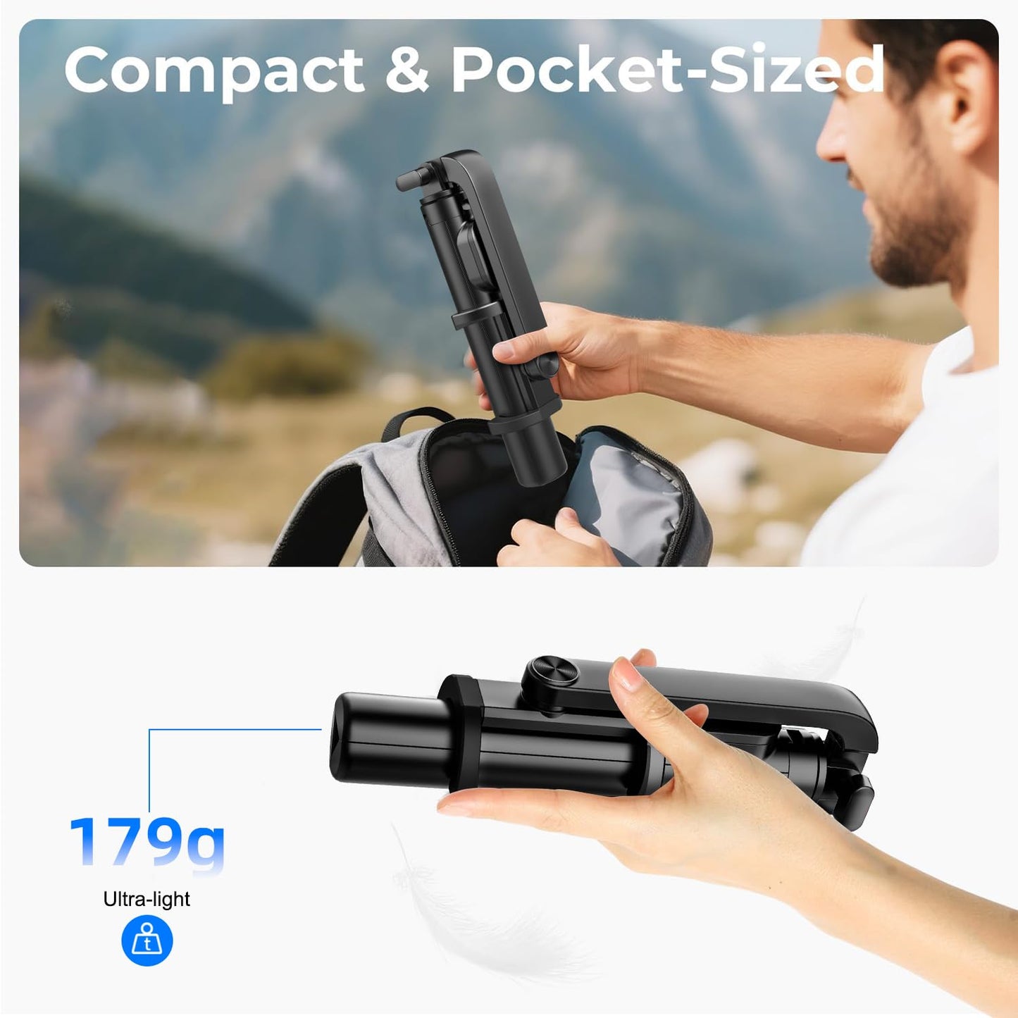 Mobilife Portable Selfie Stick Tripod 38" Extended Bluetooth Tripod Stand Reinforced 4 in 1 Selfie Stick