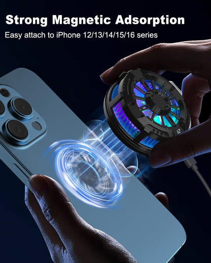 Mobilife Phone Cooler for Gaming, Magnetic Cooling Fan with 3 Level Modes, LCD Display & RGB Light, Semiconductor Technology