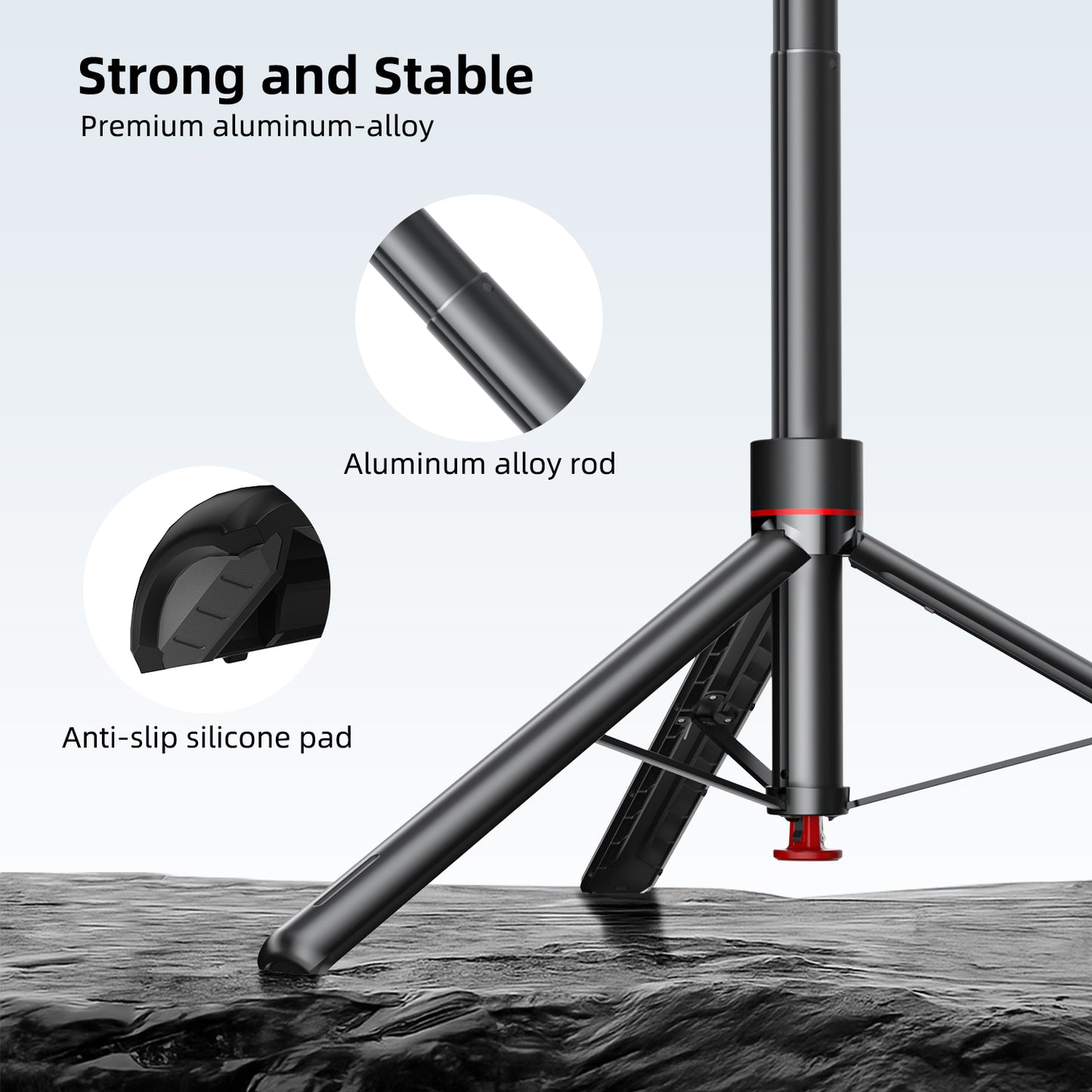 Mobilife 70 inch Selfie Stick Auto Opening Tripod 360° Rotating Balance Handle Bluetooth Remote 1/4" Screw for Camera Gopro Fill Light Aluminum Extended Rod Detachable Mobile Holder