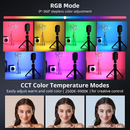 Mobilife RGB Video Light Double Sided Strong/Soft LED Lamp CCT/20 Effect 2000mAh Rechargeable Battery 118 LED Beads