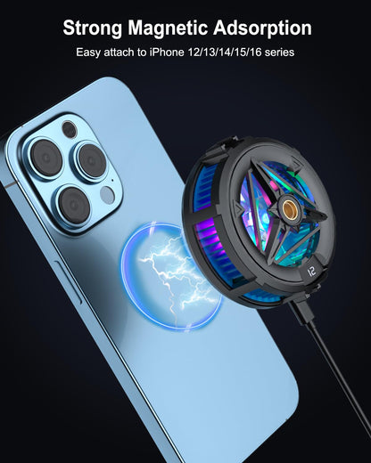 MOBILIFE Mobile Cooler with 1/4" Screw Hole, 3 Cooling Modes, LCD Display, RGB Light, Semiconductor Technology