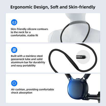 MOBILIFE Neck Mount DJI Osmo Action Magnetic Quick-Release Mount Hands-Free POV Neck Holder Ergonomics Silicone Gooseneck Anti-Shake Chest Strap Air Cushion for DJI Osmo Action 5 Pro/4/3/2