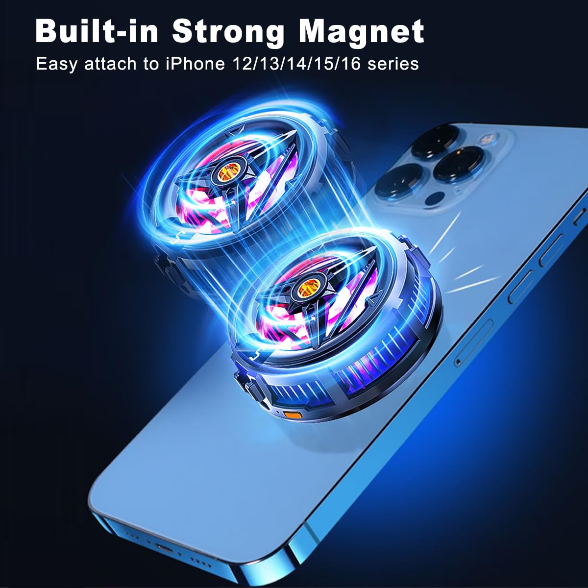 MOBILIFE Magnetic Mobile Cooler, Semiconductor Technology Phone Cooler for iPhone 12/13/14/15/16, 3 Cooling Modes (Black)