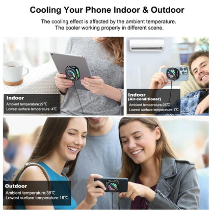 MOBILIFE Mobile Cooler, 15W Magnetic Cooling Fan for Gaming Phones, Instant Cooling with Semiconductor Technology