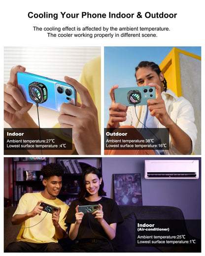 MOBILIFE 15W Mobile Cooler for Gaming, Magnetic Cooler, RGB Cooling Fan with Semiconductor Technology