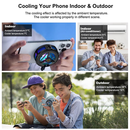MOBILIFE Magnetic Mobile Cooler, Semiconductor Technology Phone Cooler for iPhone 12/13/14/15/16, 3 Cooling Modes (Black)
