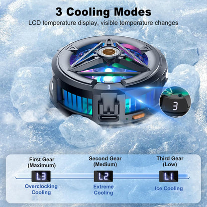 MOBILIFE Magnetic Mobile Cooler, Semiconductor Technology Phone Cooler for iPhone 12/13/14/15/16, 3 Cooling Modes (Black)