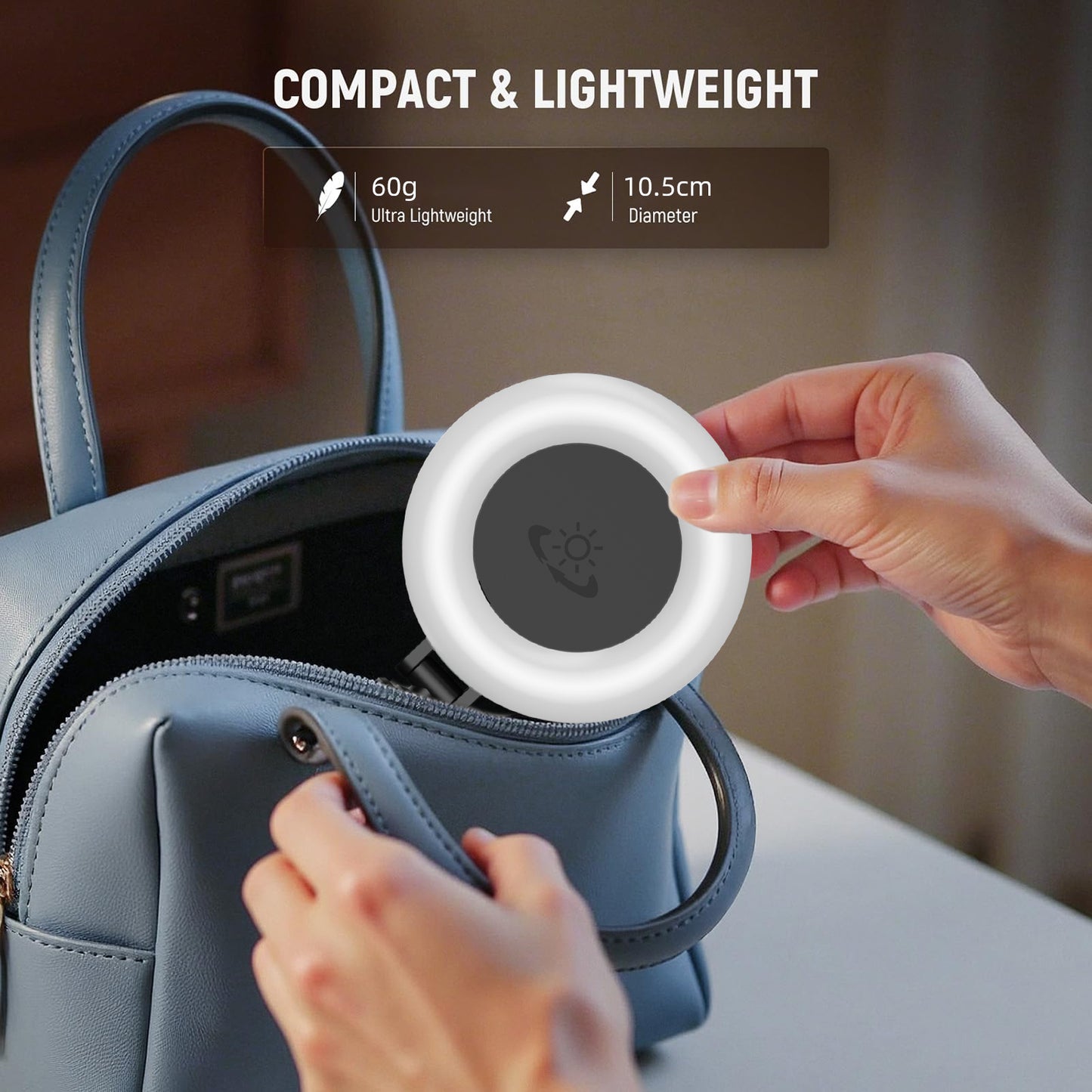 Selfie Ring Light for Tripod/Phone/Laptop LED Video Lamp with Clip Rechargeable 3 Color Dimmable Portable for Selfie Zoom Meeting Photography Vlogging