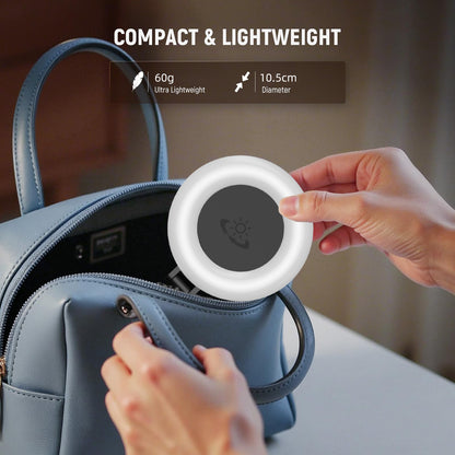 Selfie Ring Light for Tripod/Phone/Laptop LED Video Lamp with Clip Rechargeable 3 Color Dimmable Portable for Selfie Zoom Meeting Photography Vlogging