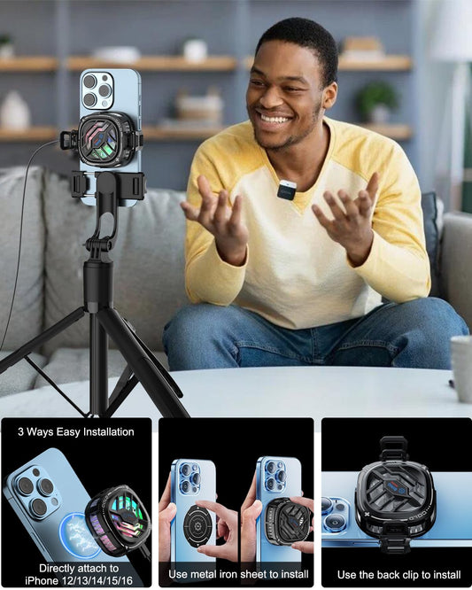 MOBILIFE 15W Mobile Cooler for Gaming, Magnetic Cooler, RGB Cooling Fan with Semiconductor Technology