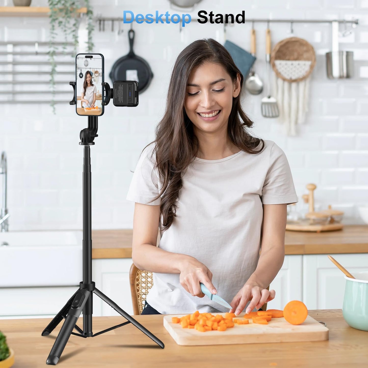 Mobilife 64" Multi-Function Selfie Stick Tripod Long Selfie Stick Multiple Mount for Camera, Gopro, Fill Light Aluminum