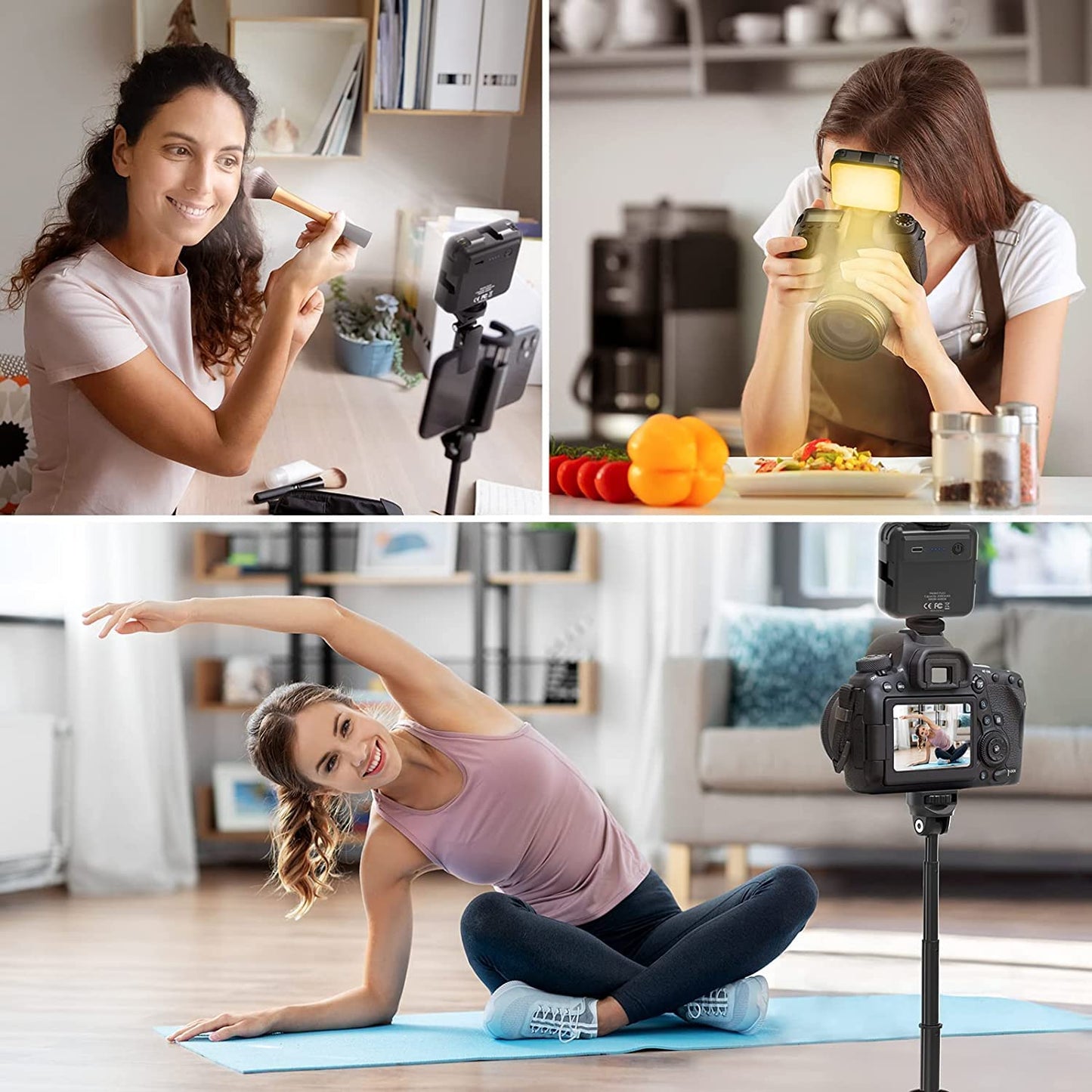 Mobilife LED Video Light Camera Light for Zoom Meeting Photography Lighting 100 LED Beads with Clip Dimmable and Rechargeable