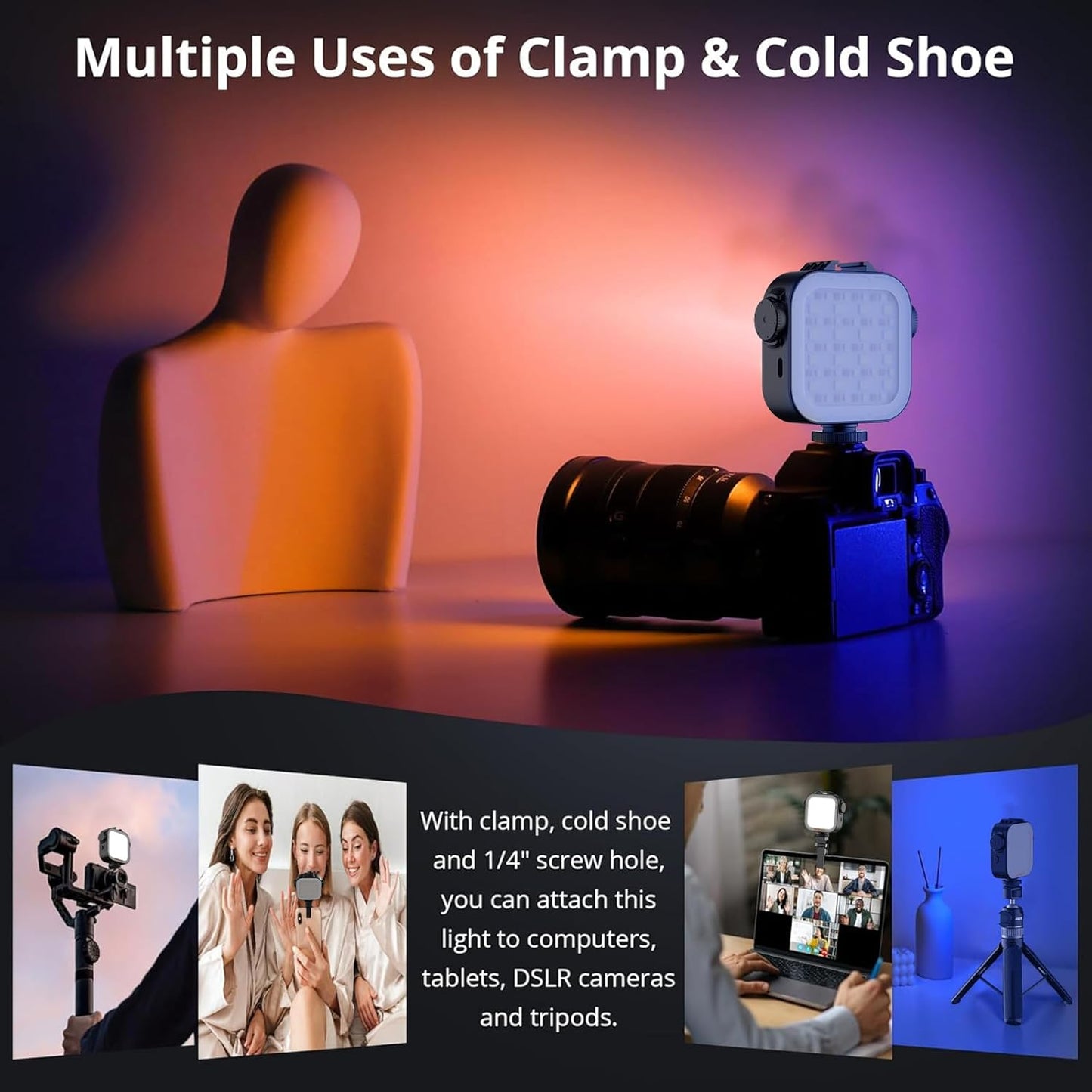 Mobilife RGB Video Light Double Sided Strong/Soft LED Lamp CCT/20 Effect 2000mAh Rechargeable Battery 118 LED Beads