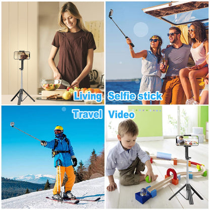 Mobilife Portable Selfie Stick Tripod 38" Extended Bluetooth Tripod Stand Reinforced 4 in 1 Selfie Stick
