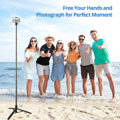 Mobilife Long Selfie Stick with Tripod Stand Aluminum 61 inch Multifunctional Bluetooth Tripod for Mobile Phone