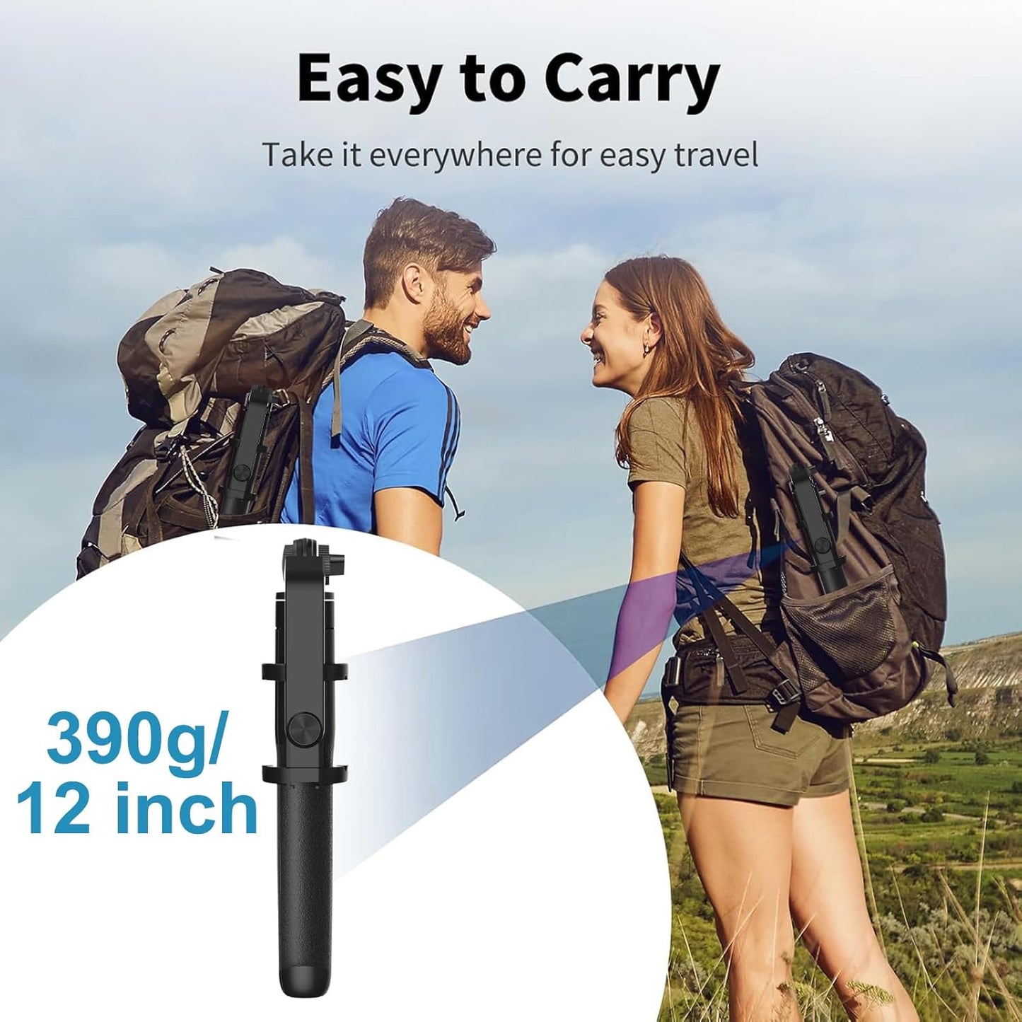 Mobilife 64" Multi-Function Selfie Stick Tripod Long Selfie Stick Multiple Mount for Camera, Gopro, Fill Light Aluminum