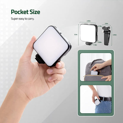 Mobilife LED Video Light Camera Light for Zoom Meeting Photography Lighting 100 LED Beads with Clip Dimmable and Rechargeable