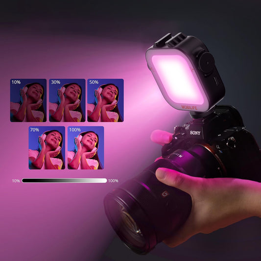 Mobilife RGB Video Light Double Sided Strong/Soft LED Lamp CCT/20 Effect 2000mAh Rechargeable Battery 118 LED Beads