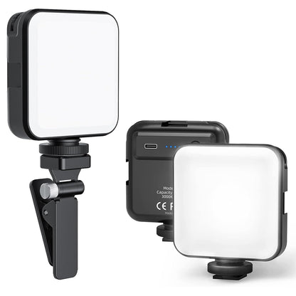 Mobilife LED Video Light Camera Light for Zoom Meeting Photography Lighting 100 LED Beads with Clip Dimmable and Rechargeable