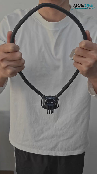 MOBILIFE Magnetic Neck Phone Holder Flexible Hands-Free POV Neck Mount with Chest Strap 360°Rotatable Adjustable Silicone Gooseneck Stand for Cellphone Action Camera Vlogging/Sports/Cooking/Recording