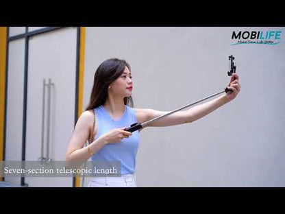 Mobilife Portable Selfie Stick Tripod 38" Extended Bluetooth Tripod Stand Reinforced 4 in 1 Selfie Stick
